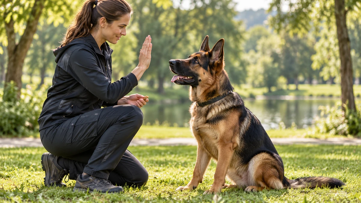 Alman Kurdu yavru köpek — komut ve eğitim