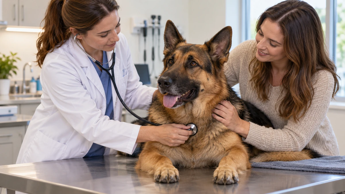 Alman Kurdu köpek — veteriner kontrolü